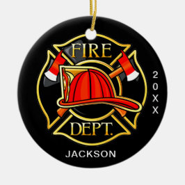 消防署のクリスマス セラミックオーナメント