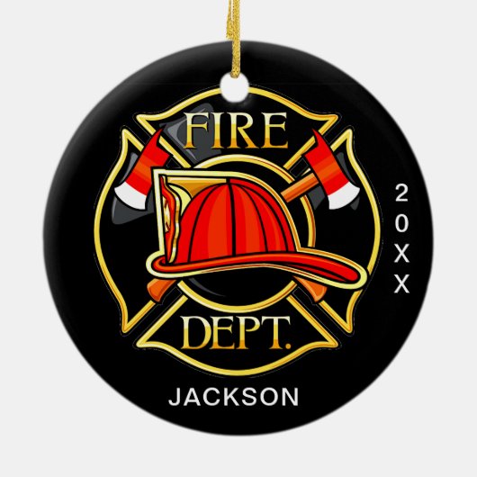 消防署のクリスマス セラミックオーナメント (裏面)