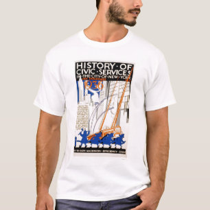 消防署のトラックNYC 1936 WPA Tシャツ