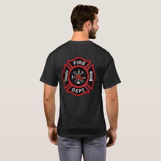 消防署のバッジ Tシャツ (裏面フル)