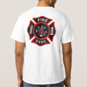 消防署のバッジ Tシャツ (裏面)