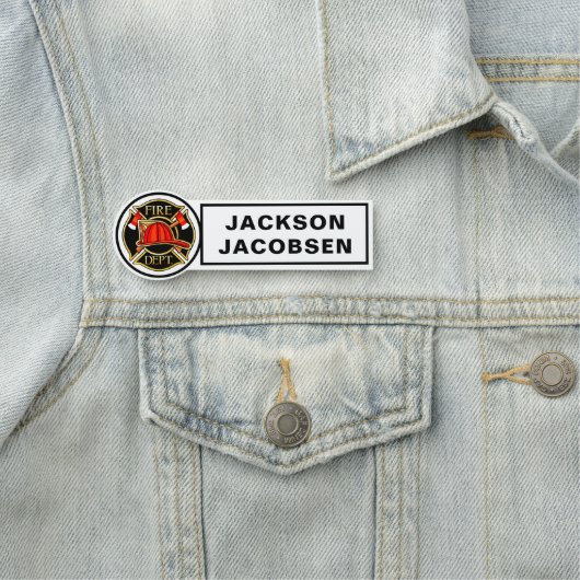 消防署のヘルメットと軸の白黒 名札 (インサイチュ)