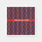 消防署のロゴのパターパーソナライズされたン スタンダードカクテルナプキン (正面)