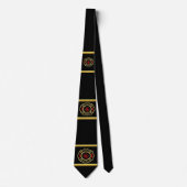 消防署のロゴの金ゴールドおよび背部バッジの金ゴールド ネクタイ (正面)