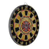 消防署のロゴの黒くおよび赤いバッジ ダーツボード (正面左)