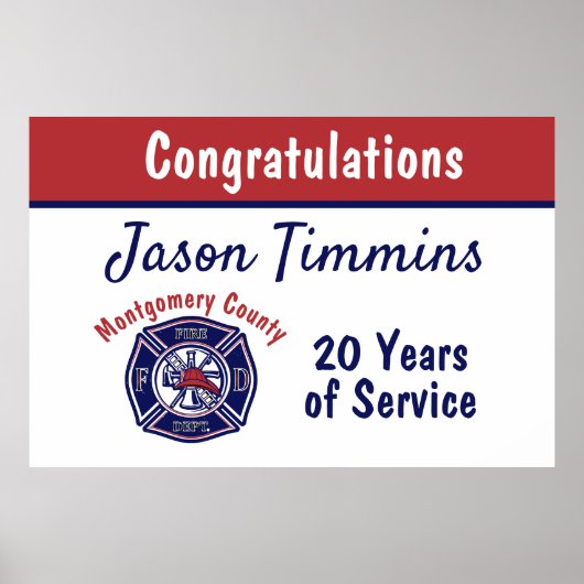 消防署のロゴカスタムおめでとう ポスター (正面)