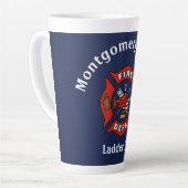 消防署のロゴカスタム カフェラテマグ (左アングル)