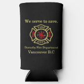 消防署のロゴ私たちはRGに救仕事する スリム缶クーラー (正面)