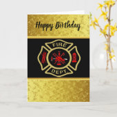 消防署のロゴ金ゴールドとバックバッジ金ゴールド カード (黄色い花)