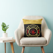 消防署のロゴ金ゴールドとバックバッジ金ゴールド クッション (椅子)