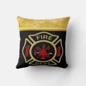 消防署のロゴ金ゴールドとバックバッジ金ゴールド クッション (裏面)