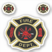 消防署のロゴ金ゴールドとバックバッジ金ゴールド シール (正面)