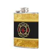消防署のロゴ金ゴールドとバックバッジ金ゴールド フラスク (左)
