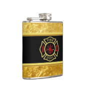 消防署のロゴ金ゴールドとバックバッジ金ゴールド フラスク (右)