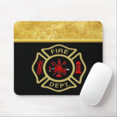 消防署のロゴ金ゴールドとバックバッジ金ゴールド マウスパッド (マウス)