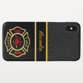 消防署のロゴ金ゴールドとバックバッジ金ゴールド Case-Mate iPhoneケース (裏面(横))