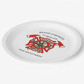 消防署のロゴ金ゴールドと赤バッジ ペーパープレート (アングル)