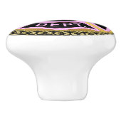 消防署のロゴ黒とピンクのバッジ セラミックノブ (側面)