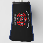 消防署のロゴ黒と赤のバッジ（長） ゴルフヘッドカバー (回転90)