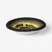 消防署のロゴ黒と黄色のバッジ ペーパーボウル (傾斜あり)