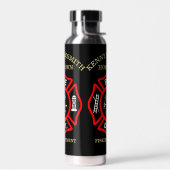 消防署のロゴ黒赤バッジ ウォーターボトル (左面)