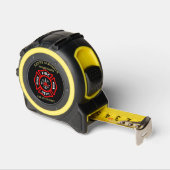 消防署のロゴ黒赤バッジ メジャー (傾斜)