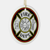 消防署の円形のバッジ セラミックオーナメント (右)