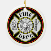 消防署の円形のバッジ セラミックオーナメント (裏面)