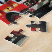 消防署の前の消防車 ジグソーパズル (側面)