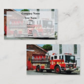 消防署の前の消防車 名刺 (正面/裏面)