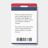 消防署の従業員の消防士の写真IDカード バッジ (裏面)