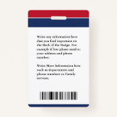 消防署の従業員の消防士の写真IDカード バッジ (裏面)