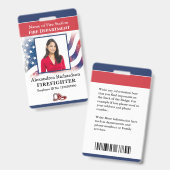 消防署の従業員の消防士の写真IDカード バッジ (正面＆裏面)