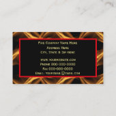 消防署の消防エンブレム付き火炎の背景 名刺 (裏面)