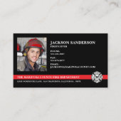 消防署の消防士のロゴ消防士の写真 名刺 (正面)