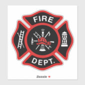 消防署の消防士バッジレッド シール (シート)