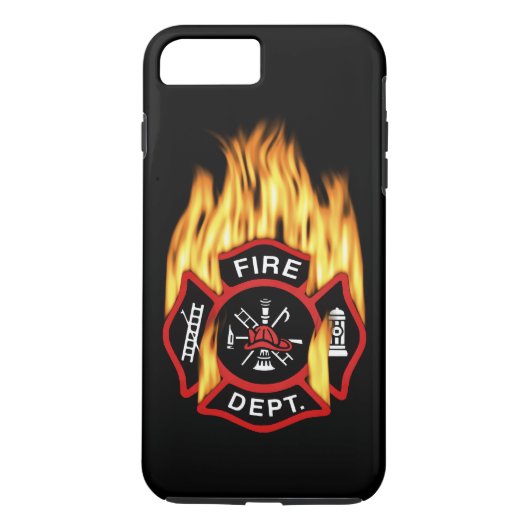 消防署の燃えるようなバッジ Case-Mate iPhoneケース (裏面)