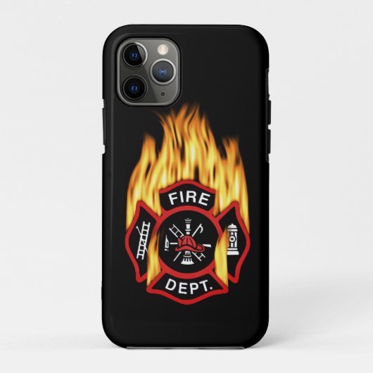 消防署の燃えるようなバッジ Case-Mate iPhoneケース (裏面)