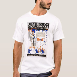 消防署の蒸気NYC 1936 WPA Tシャツ