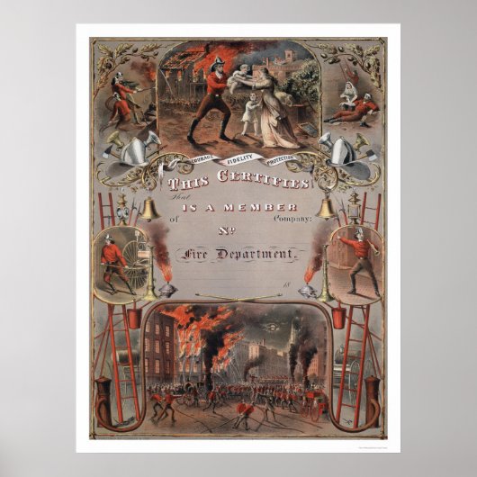 消防署の証明書プリント ポスター (正面)