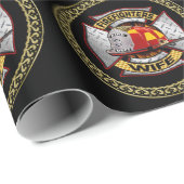 消防署の金ゴールドおよび銀製の妻のバッジ ラッピングペーパー (ロールコーナー)