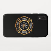 消防署の金ゴールドのバッジ Case-Mate iPhoneケース (裏面(横))
