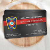 消防署エンブレムレッドシルバーファイアーファイター 名刺