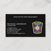 消防署エンブレムロゴ赤ライン消防士 名刺 (正面)