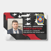 消防署カスタムの写真ロゴ消防士ID バッジ (Front)