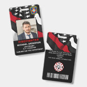 消防署カスタム名ロゴ写真消防士ID バッジ (Front & Back)