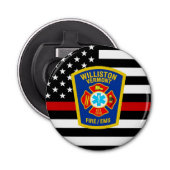 消防署カスタム名ロゴ消防士 栓抜き (正面)