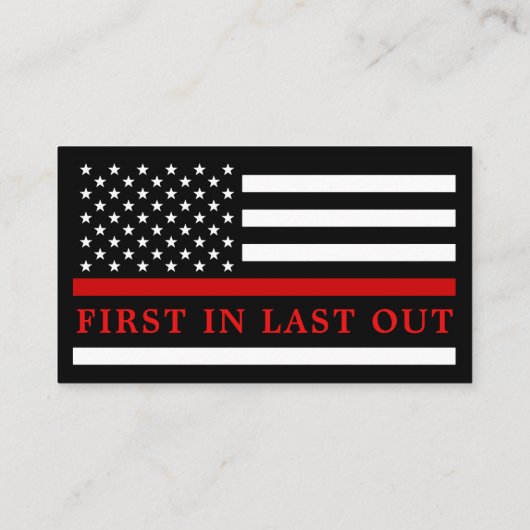 消防署カスタム名ロゴ赤線消防士 名刺 (裏面)