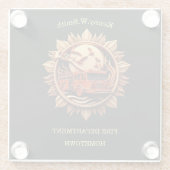 消防署バッジの威信、名誉 ガラスコースター (裏面)