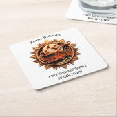 消防署バッジの威信、名誉 スクエアペーパーコースター (アングル)